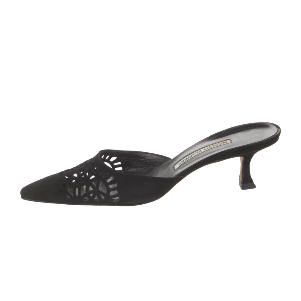 Manolo Blahnik Suede cutout mules